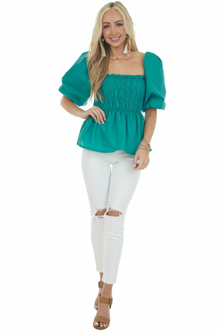 Vine & Love Juniper Square Neck Puff Sleeve Smocked Blouse 6 Vine & Love Juniper Square Neck Puff Sleeve Smocked Blouse