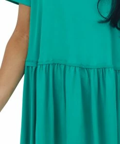Entro Kelly Green Drop Waist Soft Short Sleeve Top