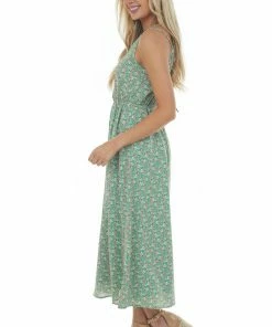Lush Clothing Dresses Kelly Green Floral Sleeveless Midi Dress 11 Lush Clothing Dresses Kelly Green Floral Sleeveless Midi Dress