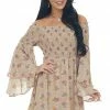 Jodifl Dresses Latte Floral Print Long Sleeve Off The Shoulder Dress 2 Jodifl Dresses Latte Floral Print Long Sleeve Off The Shoulder Dress