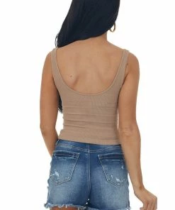 By Together Latte Seamless Ribbed Knit Cropped Tank Top 12 By Together Latte Seamless Ribbed Knit Cropped Tank Top