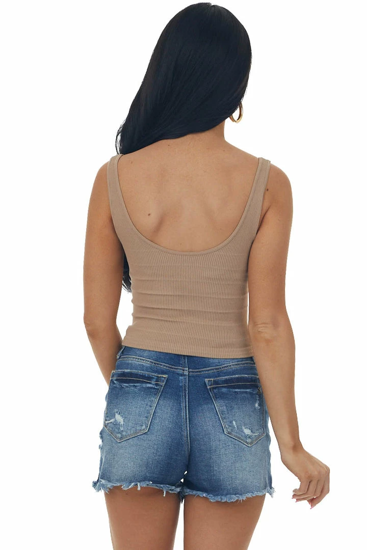 By Together Latte Seamless Ribbed Knit Cropped Tank Top 7 By Together Latte Seamless Ribbed Knit Cropped Tank Top