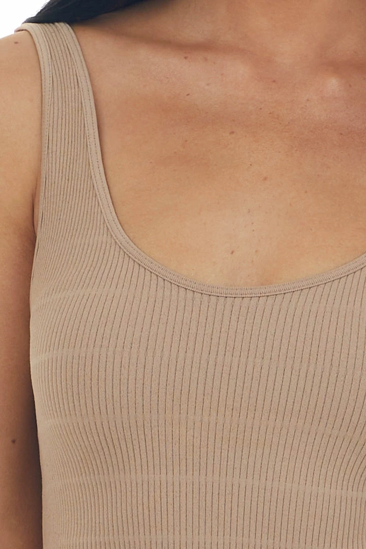 By Together Latte Seamless Ribbed Knit Cropped Tank Top 8 By Together Latte Seamless Ribbed Knit Cropped Tank Top