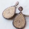 Blandice JEWELRY Latte Seed Beaded Teardrop Drop Earrings Accessories
