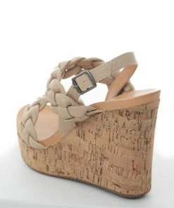 MIA Latte Braided Strap Sling Back Cork Wedges Shoes 12 MIA Latte Braided Strap Sling Back Cork Wedges Shoes