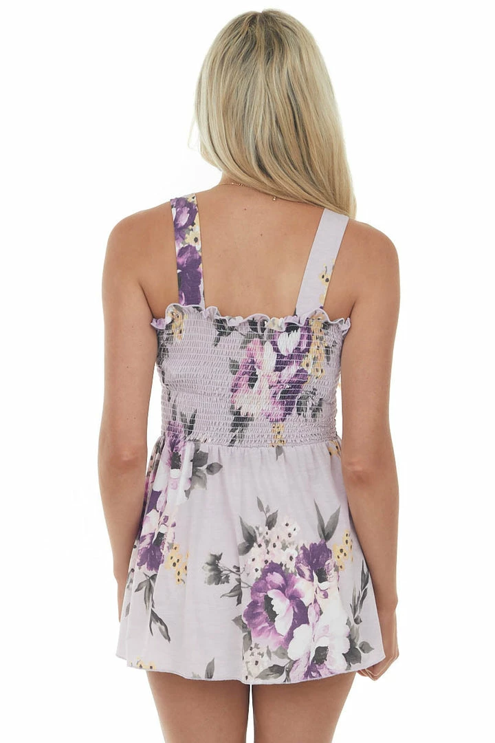 Vanilla Bay Tops Lavender Floral Print Smocked Drop Waist Top 9 Vanilla Bay Tops Lavender Floral Print Smocked Drop Waist Top