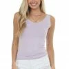 Nikibiki Lavender Tank Top With Dual Neckline