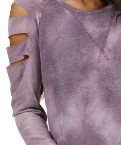 7th Ray Lavender Tie Dye Long Sleeve Top With Laser Cut Out Details 25 7th Ray Lavender Tie Dye Long Sleeve Top With Laser Cut Out Details