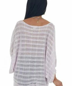 143 Story Lavender Vertical Striped Boat Neck Loose Knit Top 12 143 Story Lavender Vertical Striped Boat Neck Loose Knit Top
