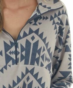 Now N Forever Tops Light Beige Soft Brushed Knit Aztec Print Top 22 Now N Forever Tops Light Beige Soft Brushed Knit Aztec Print Top