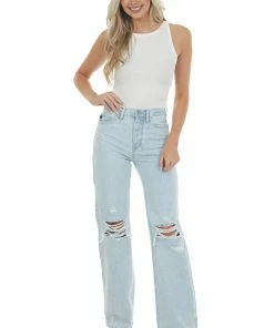 KanCan Light Denim High Rise Distressed Jeans