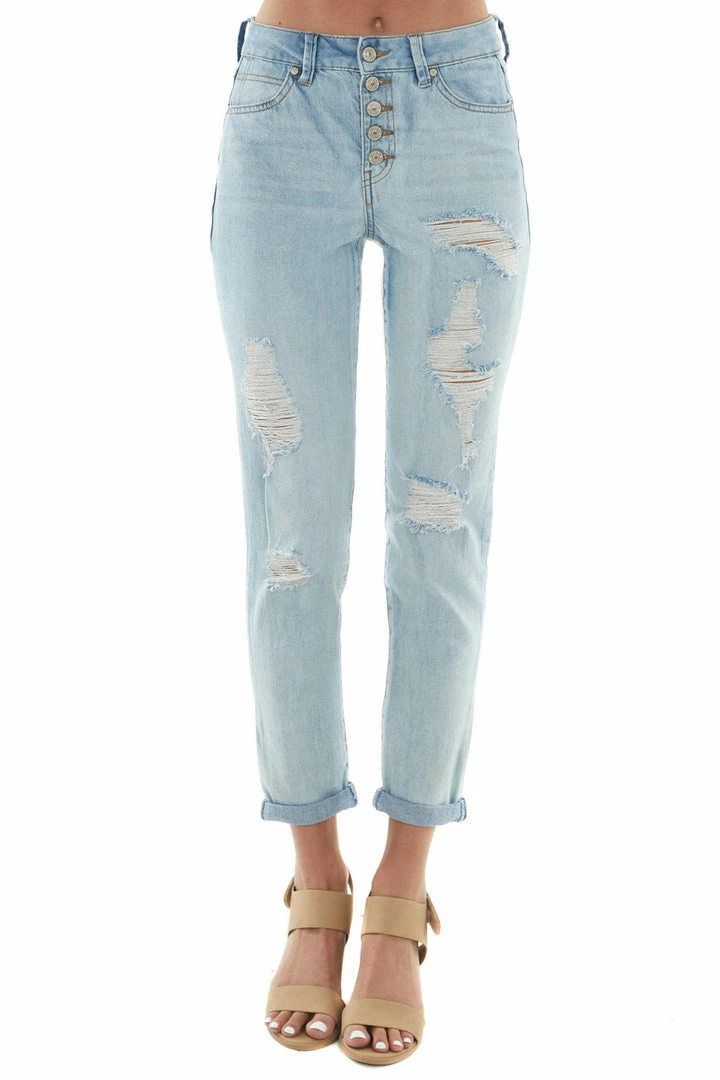 4 What Its Worth Light High Rise Multi Button Fly Mom Jeans 5 4 What Its Worth Light High Rise Multi Button Fly Mom Jeans