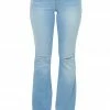 YMI Light Knee Slit High Rise Frayed Flared Jeans Bottoms
