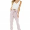 Hem & Thread Bottoms Light Mauve Drawstring Waist Sweatpants With Elastic Cuff