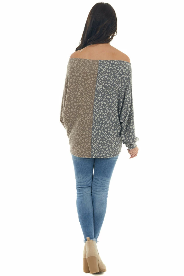 143 Story Light Walnut Leopard Print Colorblock Knit Top Tops 9 143 Story Light Walnut Leopard Print Colorblock Knit Top Tops