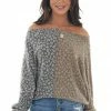 143 Story Light Walnut Leopard Print Colorblock Knit Top Tops 2 143 Story Light Walnut Leopard Print Colorblock Knit Top Tops