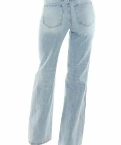 Vervet Bottoms Light Wash High Rise Distressed Knee Mom Jeans