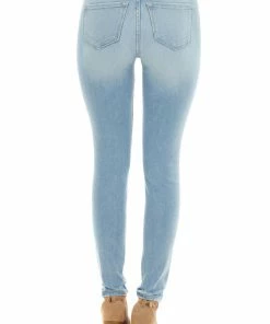 KanCan Light Wash High Rise Distressed Skinny Jeans Bottoms 12 KanCan Light Wash High Rise Distressed Skinny Jeans Bottoms