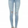 KanCan Light Wash High Rise Distressed Skinny Jeans With Cuffs