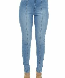 Flying Tomato Light Wash High Rise Front Seam Skinny Jeans Bottoms