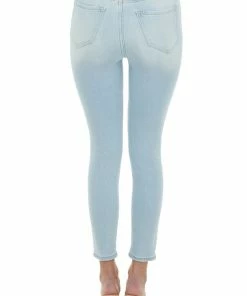 Cello Jeans Light Wash High Rise Lightly Distressed Jeans Bottoms