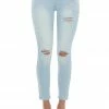Cello Jeans Light Wash High Rise Lightly Distressed Jeans Bottoms