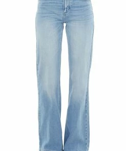 KanCan Light Wash High Rise Wide Relaxed Denim Jeans Bottoms