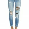 KanCan Bottoms Light Wash High Rise Boyfriend Jeans With Leopard Patches 1 KanCan Bottoms Light Wash High Rise Boyfriend Jeans With Leopard Patches