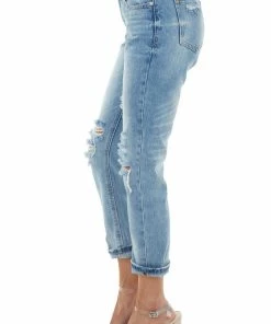 Special A Bottoms Light Wash Mid Rise Distressed Cuffed Jeans With Relaxed Fit 13 Special A Bottoms Light Wash Mid Rise Distressed Cuffed Jeans With Relaxed Fit