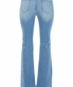 JellyJeans Light Wash Mid Rise Pull On Flare Leg Jeggings Bottoms