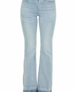 I&M Bottoms Light Wash Mid Rise Stretchy Denim Flare Jeans