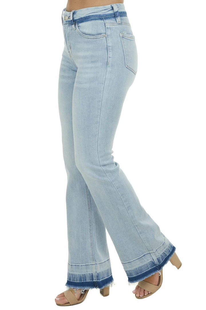 I&M Bottoms Light Wash Mid Rise Stretchy Denim Flare Jeans 4 I&M Bottoms Light Wash Mid Rise Stretchy Denim Flare Jeans
