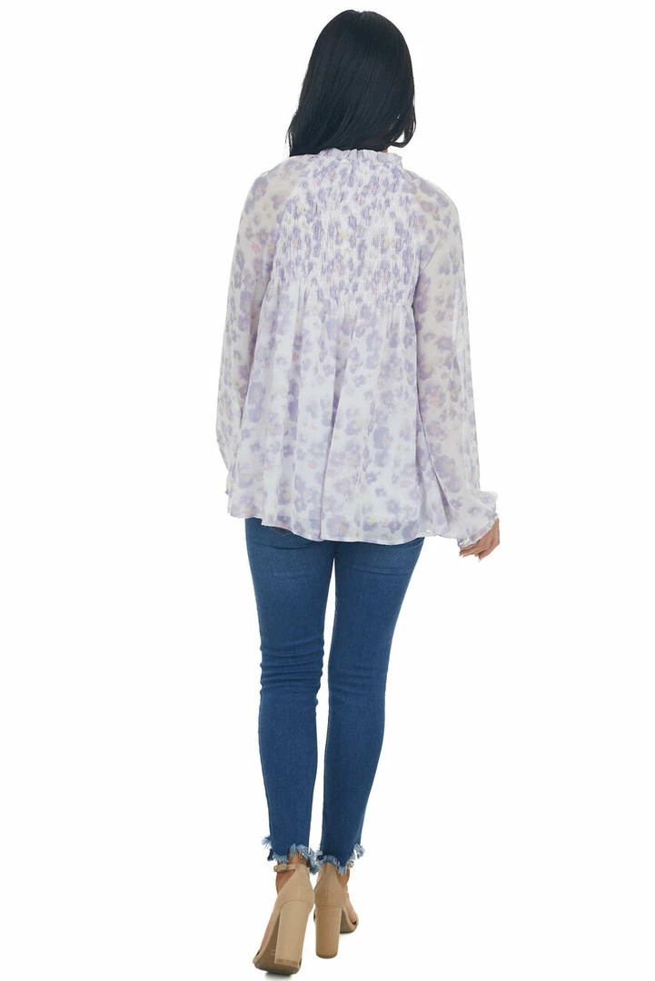 Entro Tops Lilac Long Sleeve Floral Button Up Blouse 9 Entro Tops Lilac Long Sleeve Floral Button Up Blouse