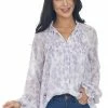 Entro Tops Lilac Long Sleeve Floral Button Up Blouse 2 Entro Tops Lilac Long Sleeve Floral Button Up Blouse