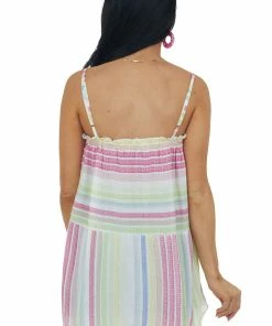 Staccato Magenta Multi Striped Sleeveless Tank Top 12 Staccato Magenta Multi Striped Sleeveless Tank Top