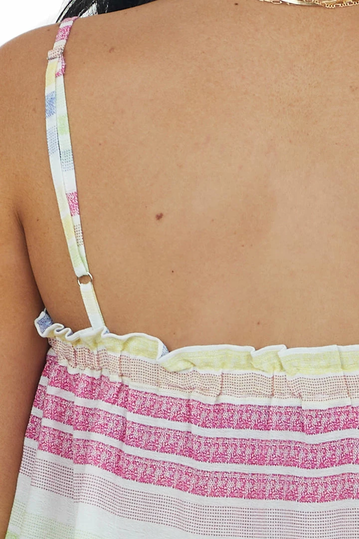 Staccato Magenta Multi Striped Sleeveless Tank Top 8 Staccato Magenta Multi Striped Sleeveless Tank Top