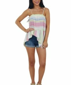 Staccato Magenta Multi Striped Sleeveless Tank Top 9 Staccato Magenta Multi Striped Sleeveless Tank Top