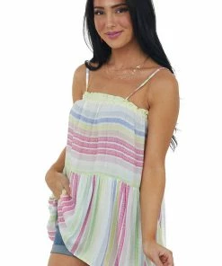 Staccato Magenta Multi Striped Sleeveless Tank Top 11 Staccato Magenta Multi Striped Sleeveless Tank Top