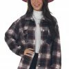 143 Story Mahogany Plaid Soft Button Up Shirt Jacket
