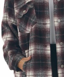 143 Story Mahogany Plaid Soft Button Up Shirt Jacket 27 143 Story Mahogany Plaid Soft Button Up Shirt Jacket