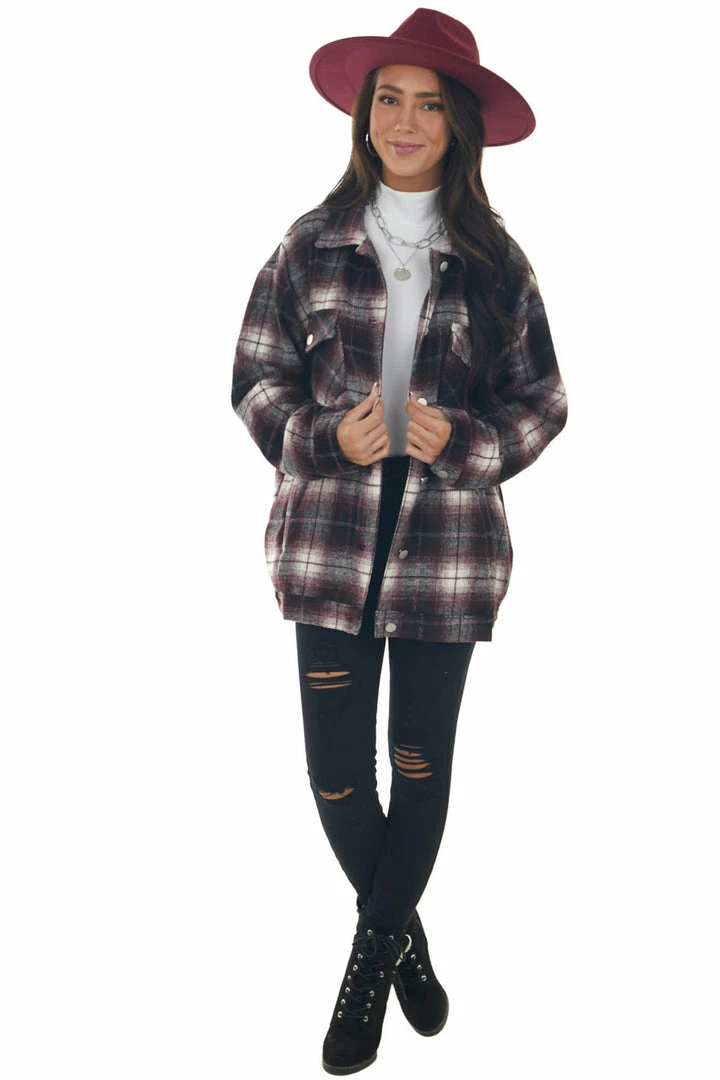 143 Story Mahogany Plaid Soft Button Up Shirt Jacket 5 143 Story Mahogany Plaid Soft Button Up Shirt Jacket