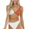 Nic + Jo Marmalade And White Textured Bikini Set With Ring Details 1 Nic + Jo Marmalade And White Textured Bikini Set With Ring Details