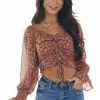 Illa Illa Tops Marmalade Ditsy Floral Print Woven Crop Top