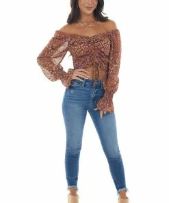 Illa Illa Tops Marmalade Ditsy Floral Print Woven Crop Top 20 Illa Illa Tops Marmalade Ditsy Floral Print Woven Crop Top