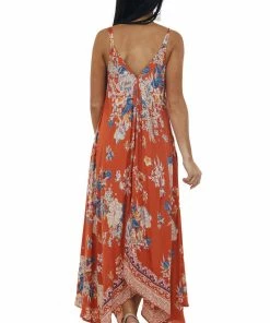ANGIE Dresses Marmalade Floral Print Handkerchief Hemline Dress 16 ANGIE Dresses Marmalade Floral Print Handkerchief Hemline Dress