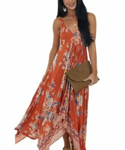 ANGIE Dresses Marmalade Floral Print Handkerchief Hemline Dress 13 ANGIE Dresses Marmalade Floral Print Handkerchief Hemline Dress