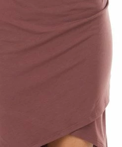 Vanilla Bay Marsala Long Sleeve Mini Dress With Side Ruching Dresses