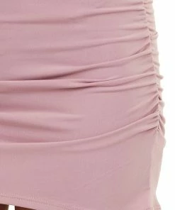 ZENANA Dresses Mauve Sleeveless Mini Dress With Side Ruching Detail