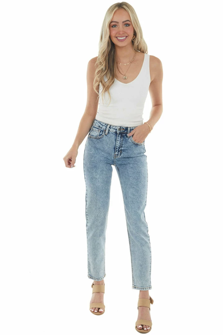 Cello Jeans Bottoms Medium Acid Wash Straight Fit High Rise Jeans 6 Cello Jeans Bottoms Medium Acid Wash Straight Fit High Rise Jeans