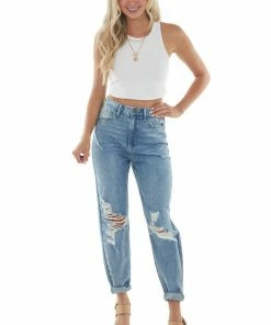 Sneak Peek Medium High Rise Destroyed Relaxed 90s Jeans